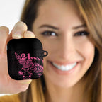 New Zealand Rugby Warrior Custom AirPods Case Pink Fern Taniko Motif - Aussie Hoodie