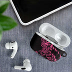 New Zealand Rugby Warrior Custom AirPods Case Pink Fern Taniko Motif - Aussie Hoodie