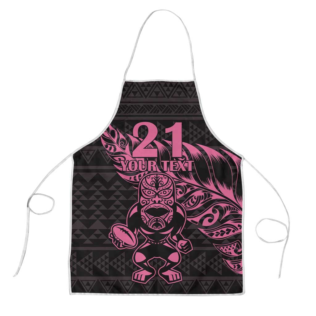 New Zealand Rugby Warrior Custom Apron Pink Fern Taniko Motif - Aussie Hoodie