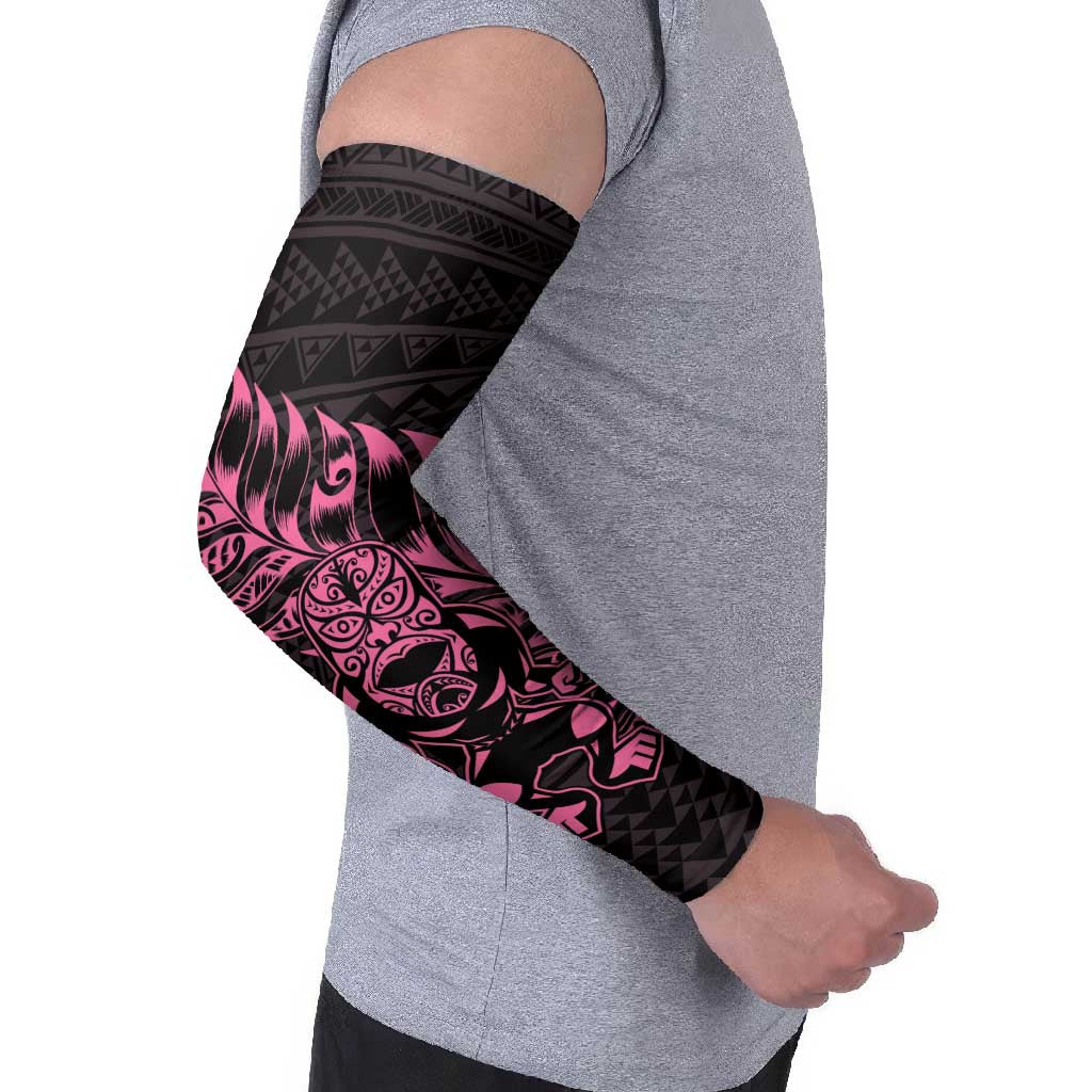 New Zealand Rugby Warrior Custom Arm Sleeves Pink Fern Taniko Motif - Aussie Hoodie
