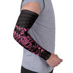 New Zealand Rugby Warrior Custom Arm Sleeves Pink Fern Taniko Motif - Aussie Hoodie