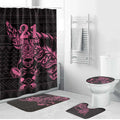 New Zealand Rugby Warrior Custom Bathroom Set Pink Fern Taniko Motif - Aussie Hoodie