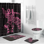 New Zealand Rugby Warrior Custom Bathroom Set Pink Fern Taniko Motif - Aussie Hoodie
