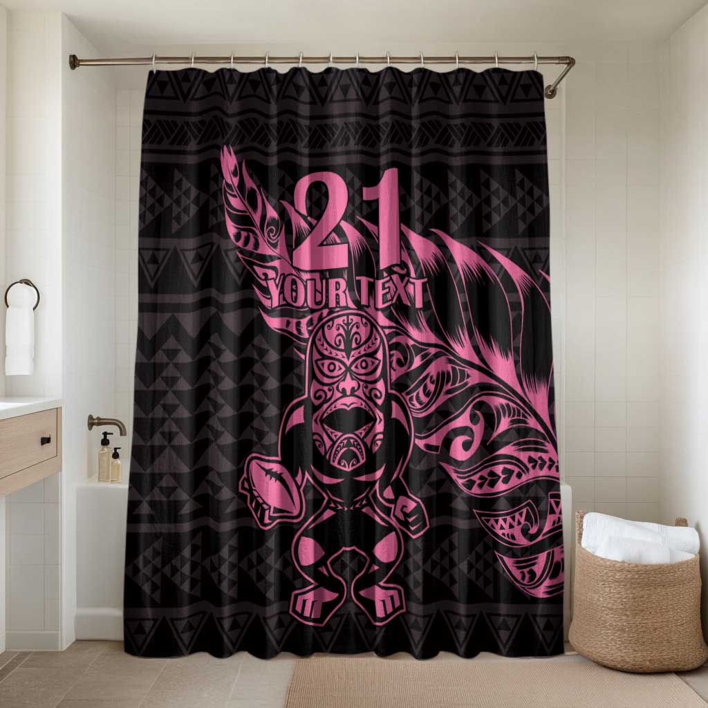 New Zealand Rugby Warrior Custom Bathroom Set Pink Fern Taniko Motif - Aussie Hoodie