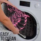 New Zealand Rugby Warrior Custom Bathroom Set Pink Fern Taniko Motif - Aussie Hoodie