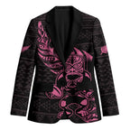 New Zealand Rugby Warrior Custom Blazer Pink Fern Taniko Motif - Aussie Hoodie