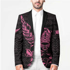New Zealand Rugby Warrior Custom Blazer Pink Fern Taniko Motif - Aussie Hoodie