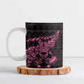 New Zealand Rugby Warrior Custom Ceramic Mug Pink Fern Taniko Motif - Aussie Hoodie