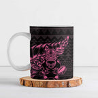 New Zealand Rugby Warrior Custom Ceramic Mug Pink Fern Taniko Motif - Aussie Hoodie