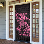 New Zealand Rugby Warrior Custom Door Cover Pink Fern Taniko Motif - Aussie Hoodie
