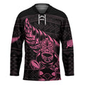 New Zealand Rugby Warrior Custom Hockey Jersey Pink Fern Taniko Motif - Aussie Hoodie