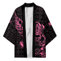 New Zealand Rugby Warrior Custom Kimono Pink Fern Taniko Motif - Aussie Hoodie