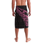 New Zealand Rugby Warrior Custom Lavalava Pink Fern Taniko Motif
