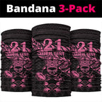 New Zealand Rugby Warrior Custom Neck Gaiter Pink Fern Taniko Motif - Aussie Hoodie