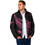 New Zealand Rugby Warrior Custom Padded Jacket Pink Fern Taniko Motif - Aussie Hoodie