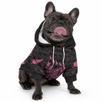 New Zealand Maori Rugby Warrior Custom Pet Hoodie Pink Fern Taniko Motif