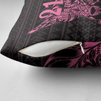 New Zealand Rugby Warrior Custom Pillow Cover Pink Fern Taniko Motif - Aussie Hoodie