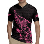 New Zealand Rugby Warrior Custom Rugby Jersey Pink Fern Taniko Motif