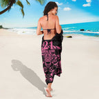 New Zealand Rugby Warrior Custom Sarong Pink Fern Taniko Motif