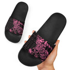 New Zealand Rugby Warrior Custom Slide Sandals Pink Fern Taniko Motif - Aussie Hoodie