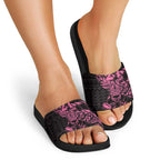 New Zealand Rugby Warrior Custom Slide Sandals Pink Fern Taniko Motif - Aussie Hoodie