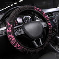 New Zealand Rugby Warrior Steering Wheel Cover Pink Fern Taniko Motif