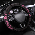 New Zealand Rugby Warrior Steering Wheel Cover Pink Fern Taniko Motif