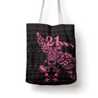 New Zealand Rugby Warrior Custom Tote Bag Pink Fern Taniko Motif - Aussie Hoodie