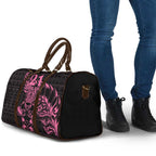 New Zealand Rugby Warrior Custom Travel Bag Pink Fern Taniko Motif - Aussie Hoodie