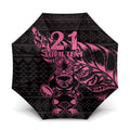 New Zealand Rugby Warrior Custom Umbrella Pink Fern Taniko Motif - Aussie Hoodie