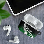 Green Silver Fern Spirit Taniko Tukutuku Personalised AirPods Case - Aussie Hoodie