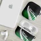 Green Silver Fern Spirit Taniko Tukutuku Personalised AirPods Case - Aussie Hoodie