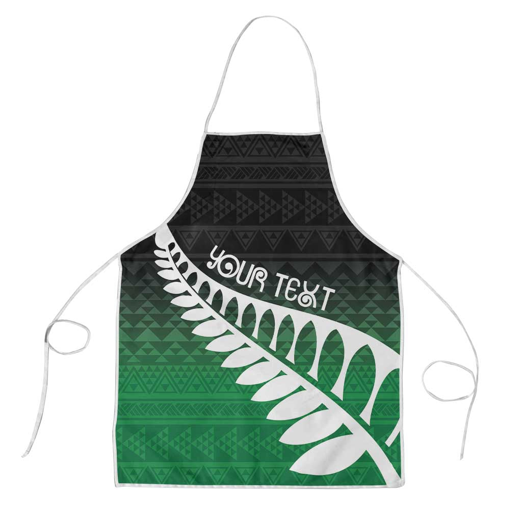 Green Silver Fern Spirit Taniko Tukutuku Personalised Apron - Aussie Hoodie