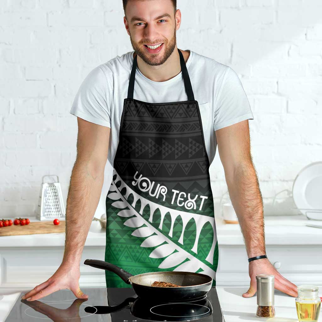 Green Silver Fern Spirit Taniko Tukutuku Personalised Apron - Aussie Hoodie