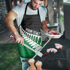 Green Silver Fern Spirit Taniko Tukutuku Personalised Apron - Aussie Hoodie
