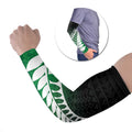 Green Silver Fern Spirit Taniko Tukutuku Personalised Arm Sleeves - Aussie Hoodie