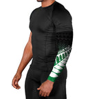 Green Silver Fern Spirit Taniko Tukutuku Personalised Arm Sleeves - Aussie Hoodie