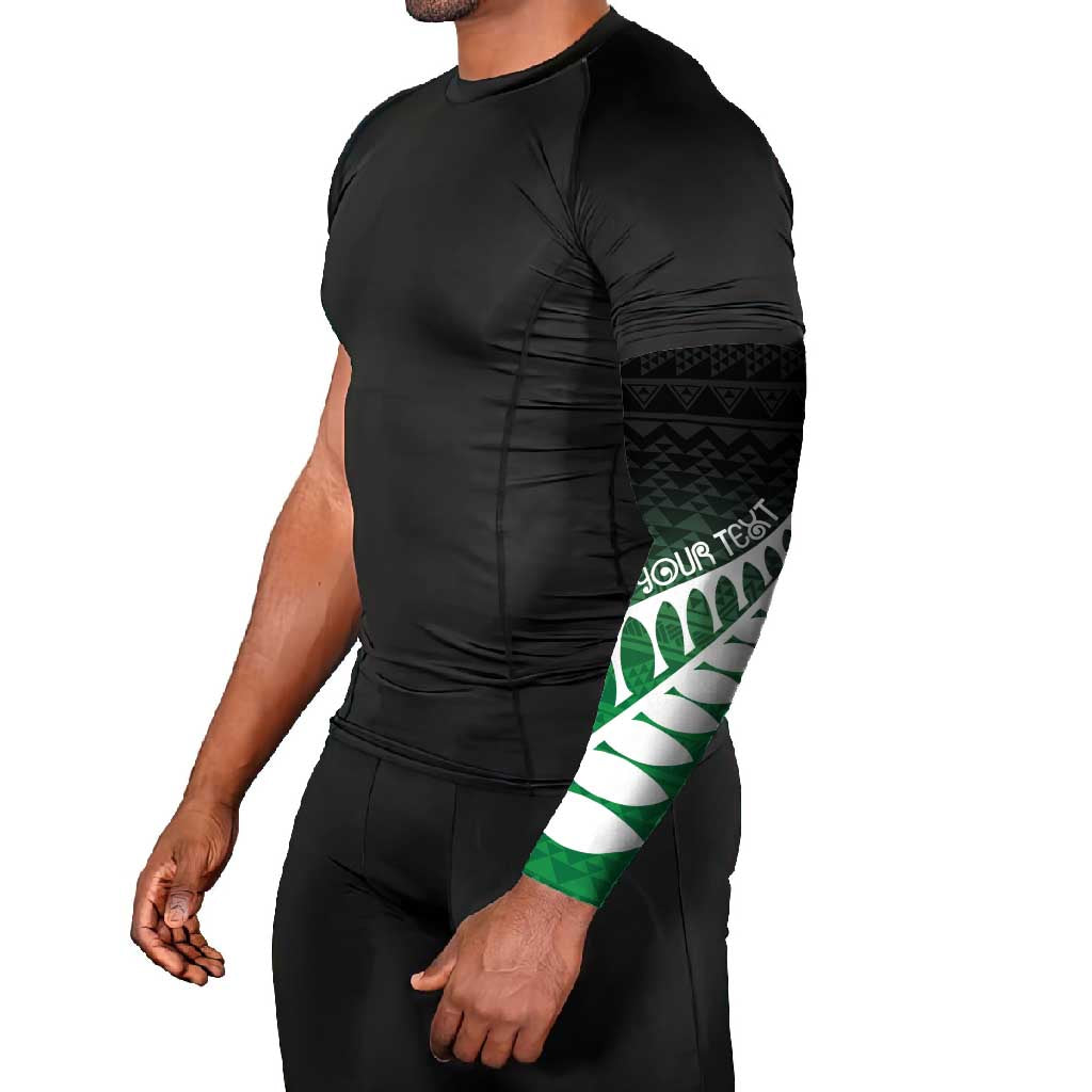 Green Silver Fern Spirit Taniko Tukutuku Personalised Arm Sleeves - Aussie Hoodie