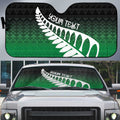 Green Silver Fern Spirit Taniko Tukutuku Personalised Auto Sun Shade - Aussie Hoodie