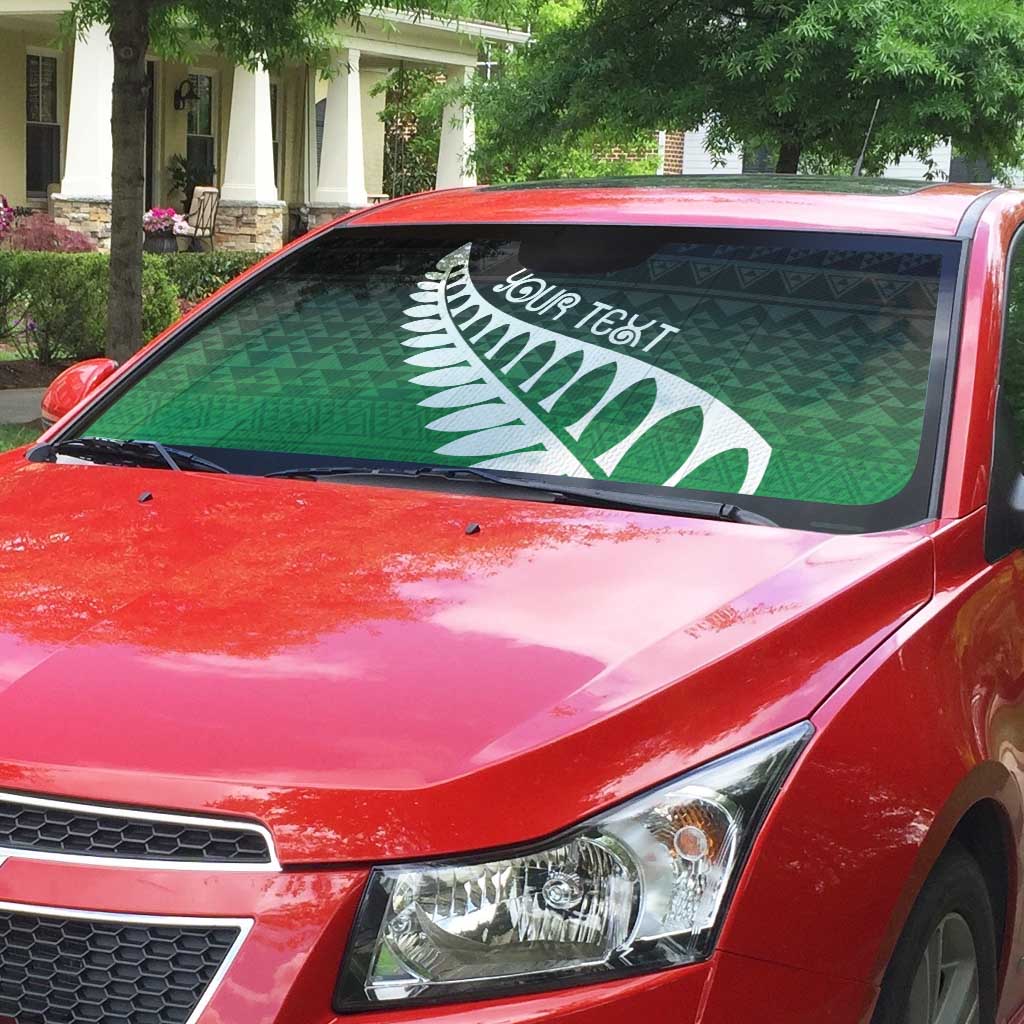 Green Silver Fern Spirit Taniko Tukutuku Personalised Auto Sun Shade - Aussie Hoodie