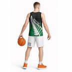 Green Silver Fern Spirit Taniko Tukutuku Personalised Basketball Jersey - Aussie Hoodie
