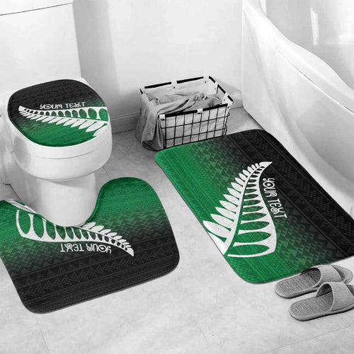 Green Silver Fern Spirit Taniko Tukutuku Personalised Bathroom Set - Aussie Hoodie