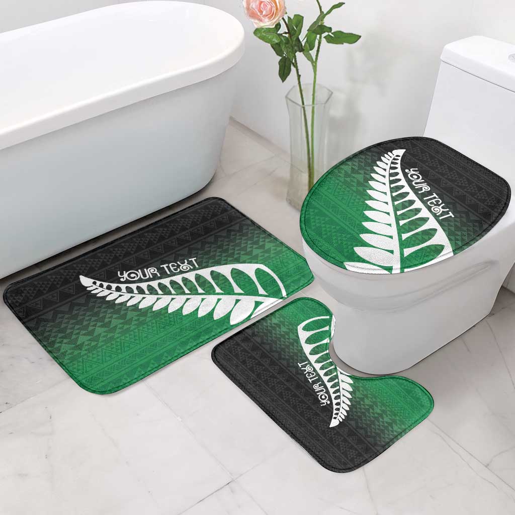 Green Silver Fern Spirit Taniko Tukutuku Personalised Bathroom Set - Aussie Hoodie