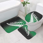 Green Silver Fern Spirit Taniko Tukutuku Personalised Bathroom Set - Aussie Hoodie