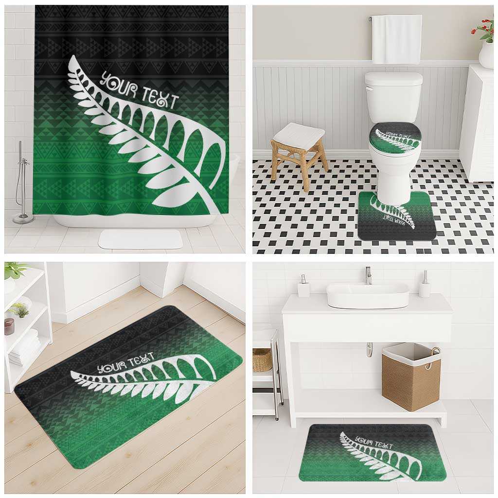 Green Silver Fern Spirit Taniko Tukutuku Personalised Bathroom Set - Aussie Hoodie