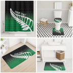 Green Silver Fern Spirit Taniko Tukutuku Personalised Bathroom Set - Aussie Hoodie