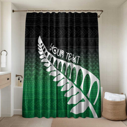 Green Silver Fern Spirit Taniko Tukutuku Personalised Bathroom Set - Aussie Hoodie