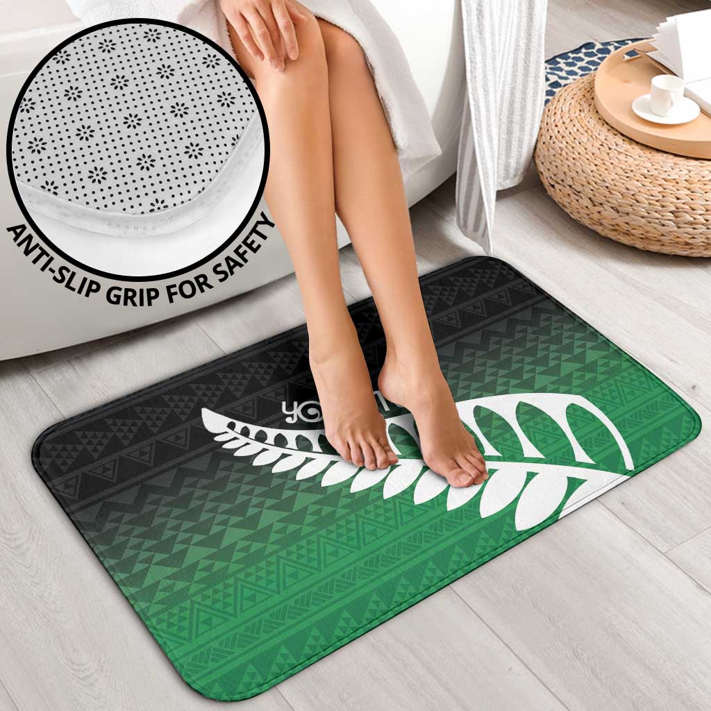 Green Silver Fern Spirit Taniko Tukutuku Personalised Bathroom Set - Aussie Hoodie