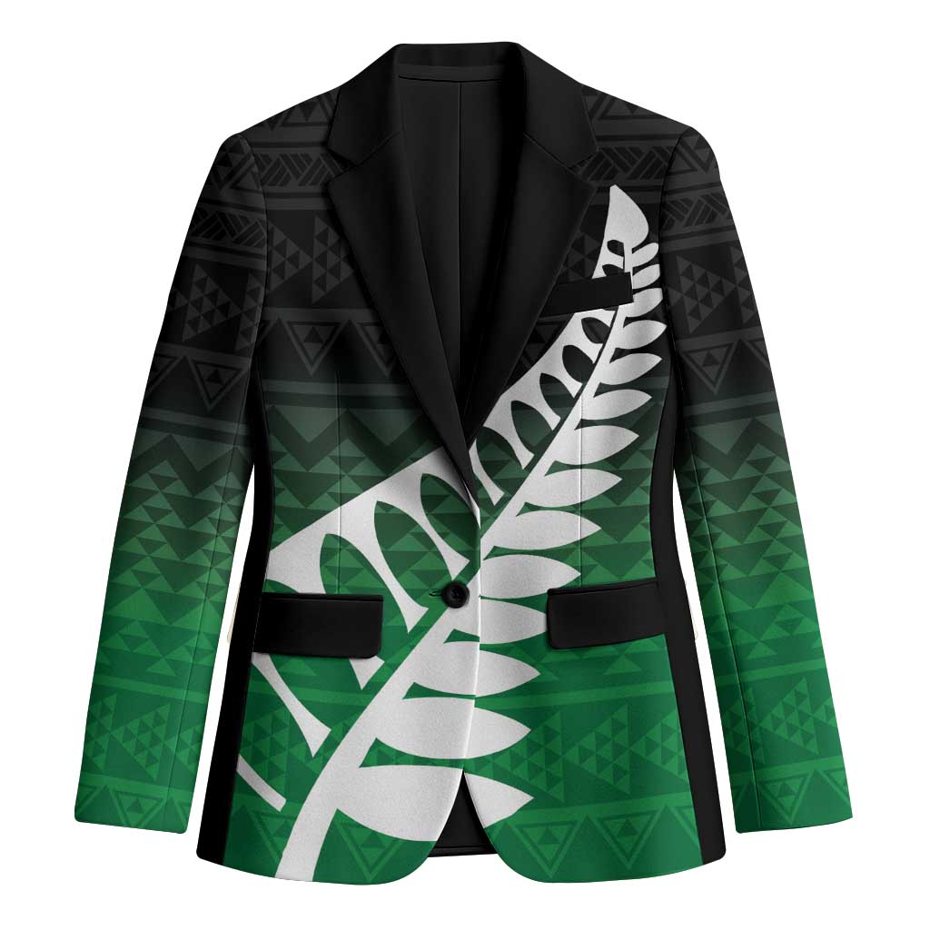 Green Silver Fern Spirit Taniko Tukutuku Personalised Blazer - Aussie Hoodie