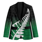 Green Silver Fern Spirit Taniko Tukutuku Personalised Blazer - Aussie Hoodie